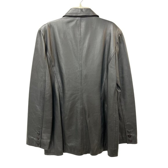 Wanessa Ftireis Black Blazer Vintage Long Soft Leather Jacket - Picture 5 of 10